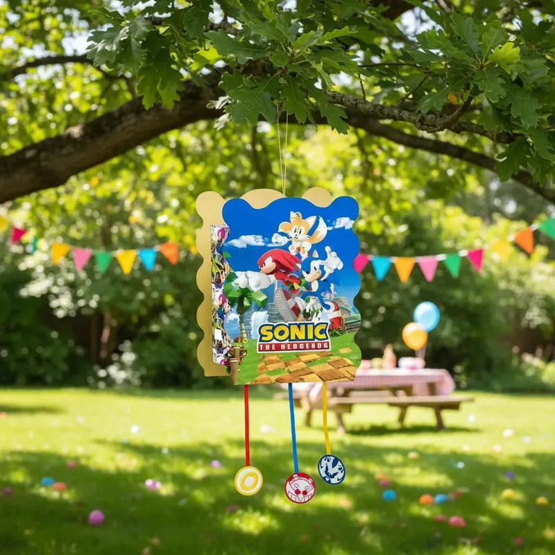 Piñata 3d Sonic El Erizo 36x29cm Party Express Azul Sonic The Hedgehog Grande