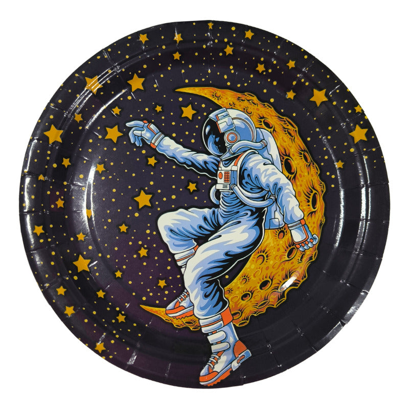 Pack 6 Platos Astronauta - Espacio Azul