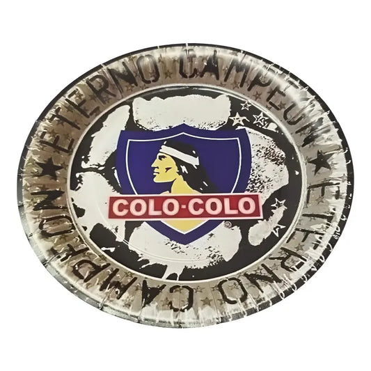 Pack 6 Platos Cumpleaños Colo Colo Negro