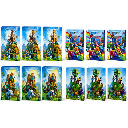 Bolsas De Regalo Minecraft Para Cumpleaños Y Fiestas 12 Unid Multicolor Minecraft (personajes Y Paisajes)