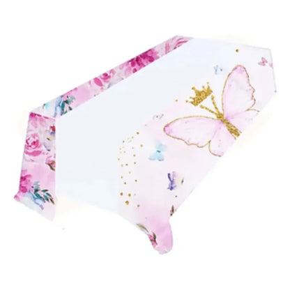 Mantel Cumpleaños Mariposa 108x180 Cm Rosa Mariposa