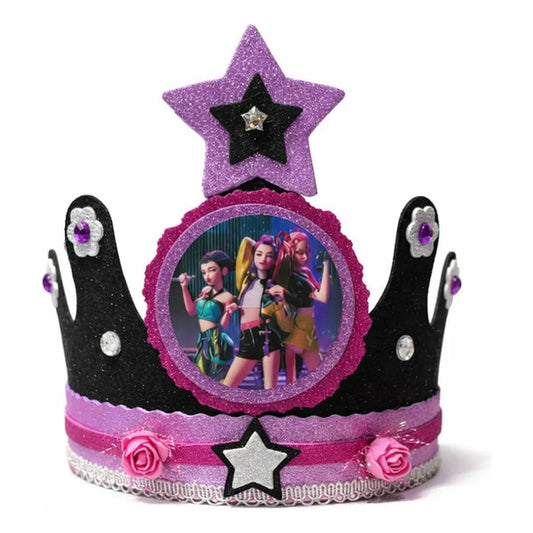 Corona Cumpleaños Festejado Guerreras Kpop Violeta