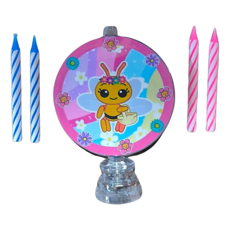 Vela Luminosa De Cumpleaños Rosa Abejita Chiquitita
