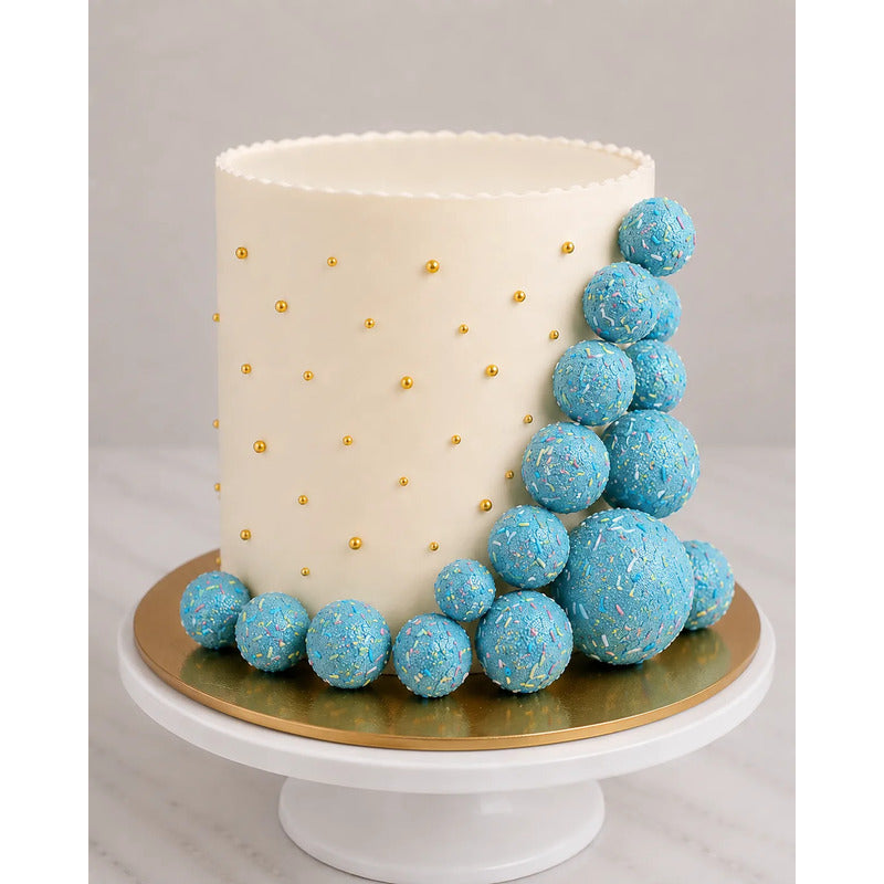 Adorno Decorativo Para Torta Topper Esferas X 20 Unidades Celeste