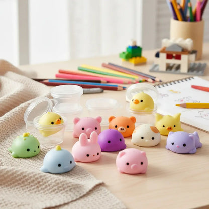 Set 24 Squishies Mochi Animalitos Kawaii Antiestrés Pack Surtido