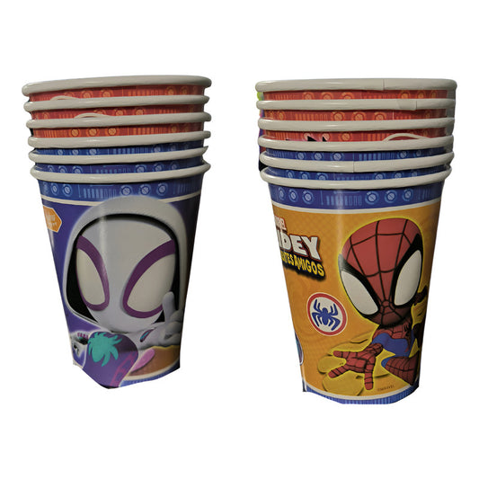 Pack 6 Vasos Cumpleaños Spidey Y Sus Amigos