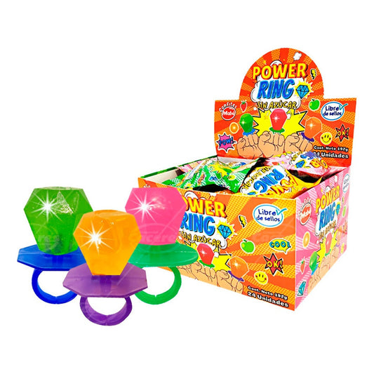 24 Anillos De Dulces De Caramelo Para Cumpleaños Power Ring