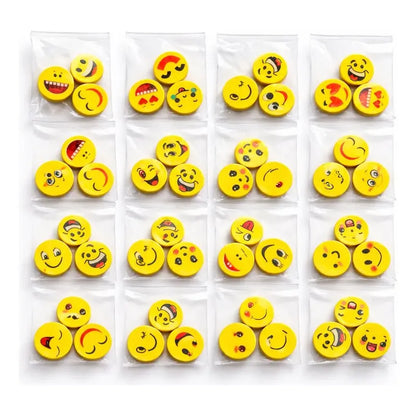 20 Sobres Gomas De Borrar Emoji Caritas Surtidas X 3 Unidade Amarillo
