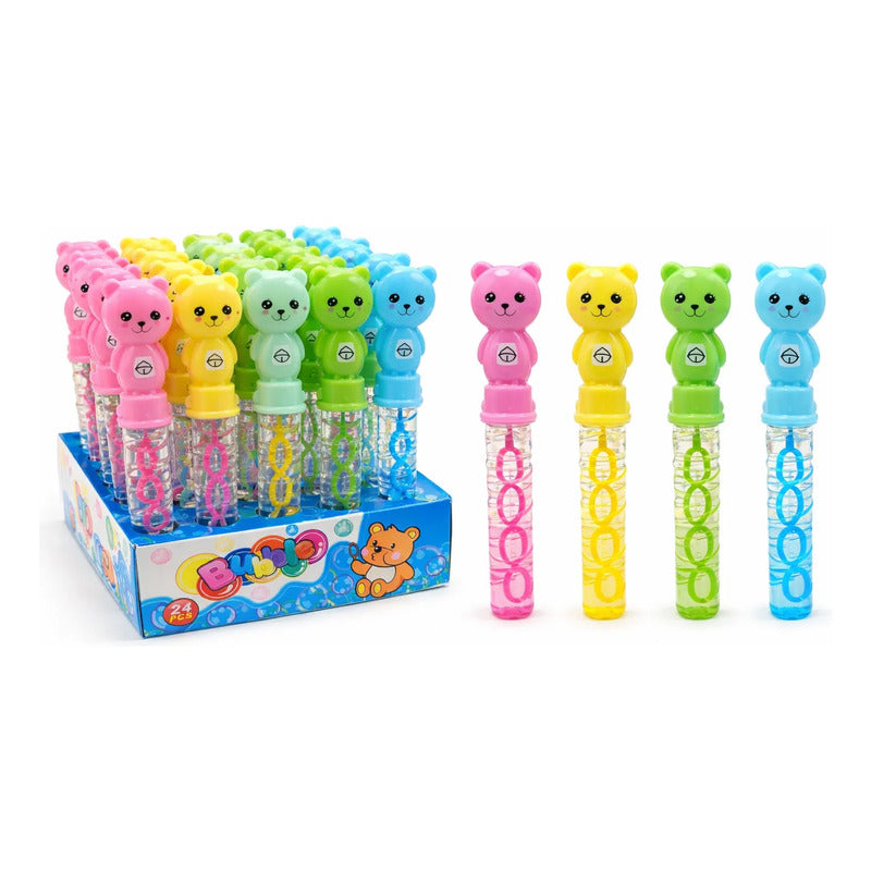 Caja 24 Burbujero Infantil Animales Colores Surtidos Fiesta Osito