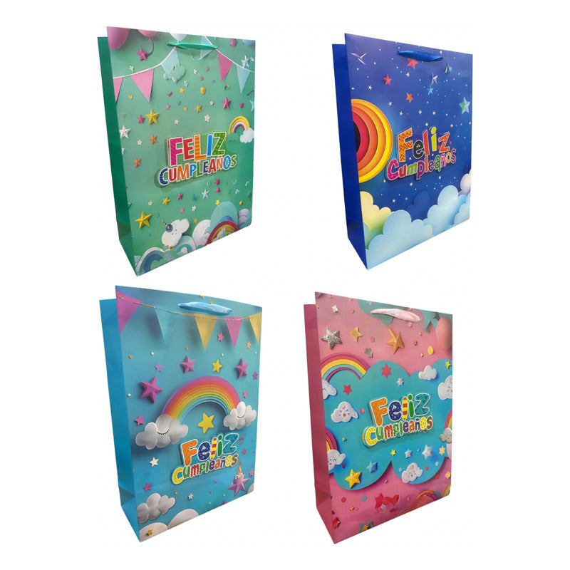 Bolsa De Regalo Feliz Cumpleaños 42x30x12 Cm