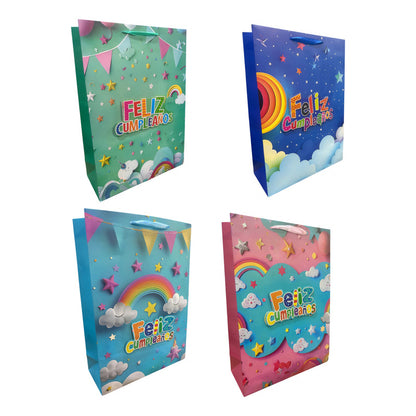 Bolsa De Regalo Feliz Cumpleaños 42x30x12 Cm