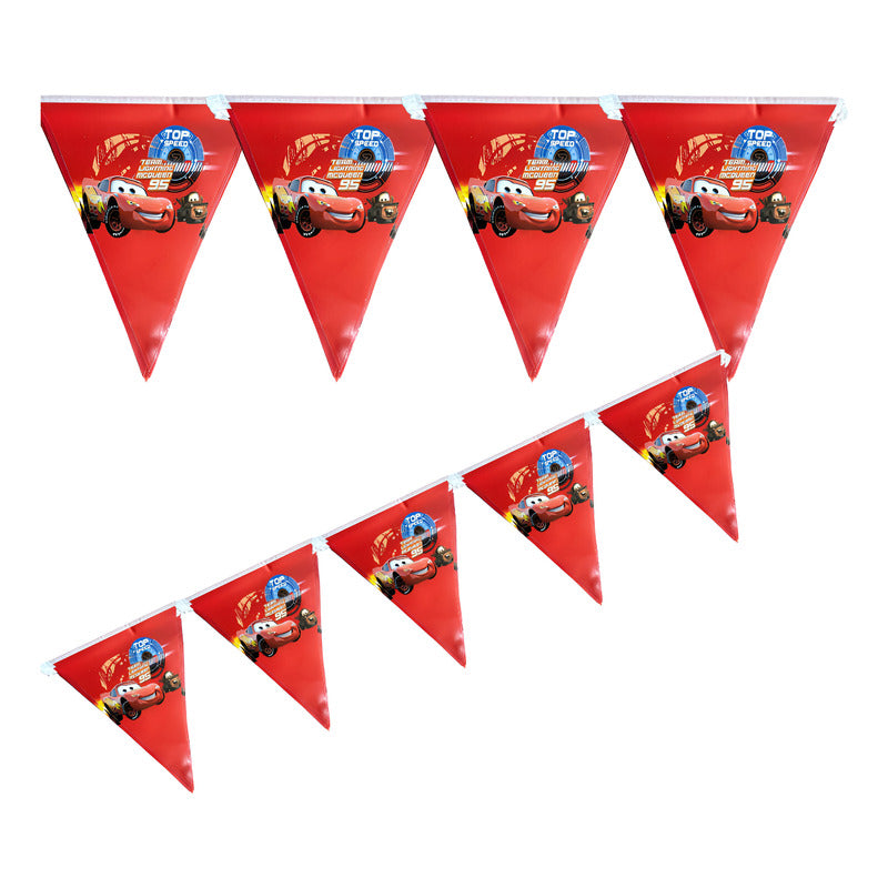 Banderín Colgante Decorativo Cumpleaños Cars Rojo