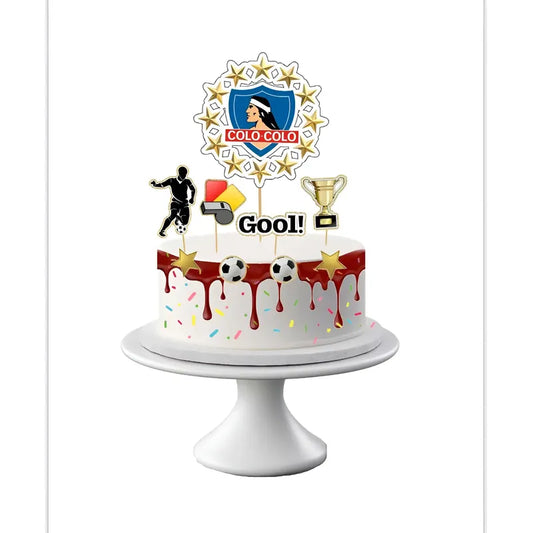Topper Torta Cumpleaños Colo Colo ( 5 Unidades )