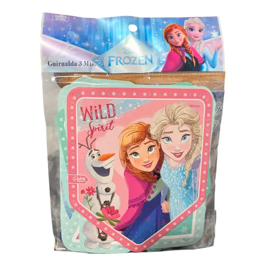 Guirnalda Banderín Frozen Disney 3 Mts Cotillón Cumpleaños Celeste