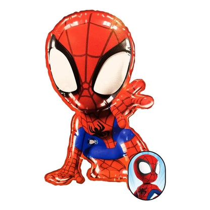 Globo Metálico Figura Spidey Cotillón Activarte Color Rojo Y Azul Rojo/azul
