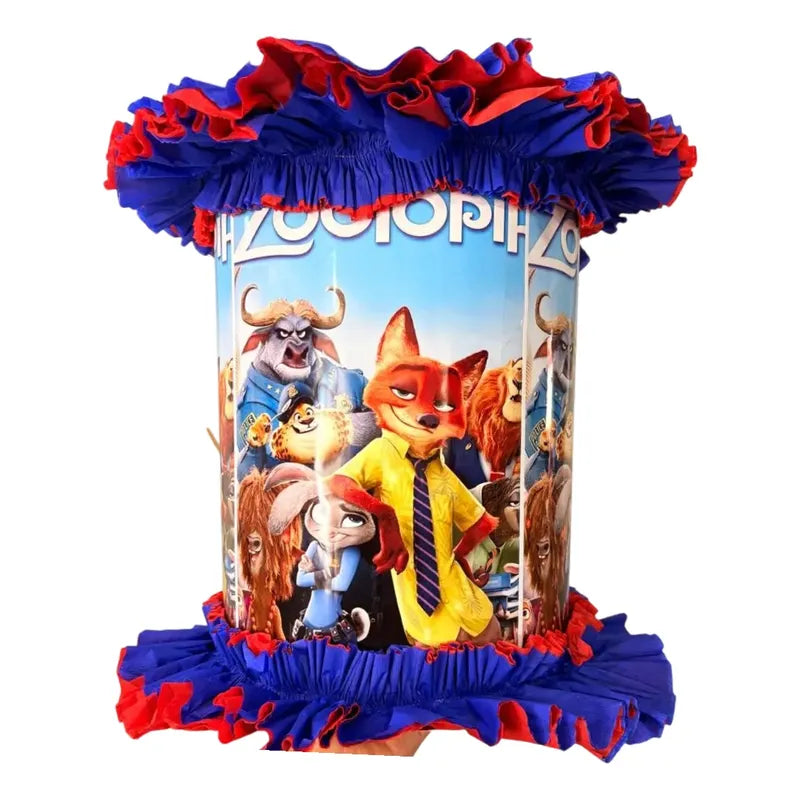 Piñata Tambor Zootopia Disney Para Cumpleaños Azul