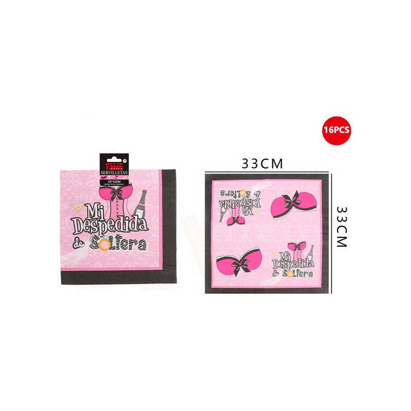Pack 16 Servilletas De Papel Despedida De Solteras