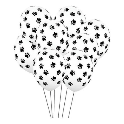 50 Globos De Látex Huellas De Patita De Perro Para Fiestas Blanco