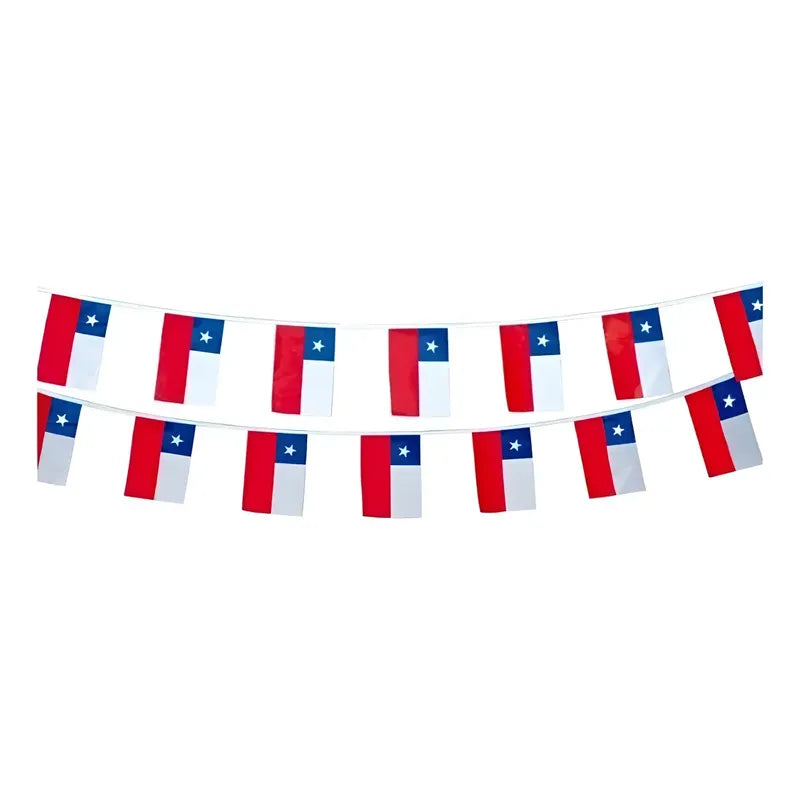 Guirnalda Banderas De Tela Fiestas Patrias 6 Mts Rojo