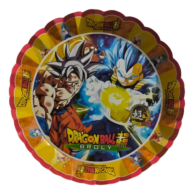 Pack 4 Bandejas Cumpleaños Dragon Ball Z ( Cartón 32 Cm ) Naranja