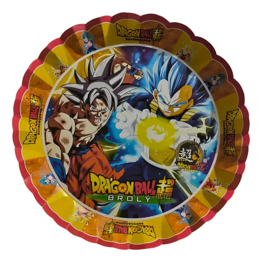 Pack 4 Bandejas Cumpleaños Dragon Ball Z ( Cartón 32 Cm ) Naranja