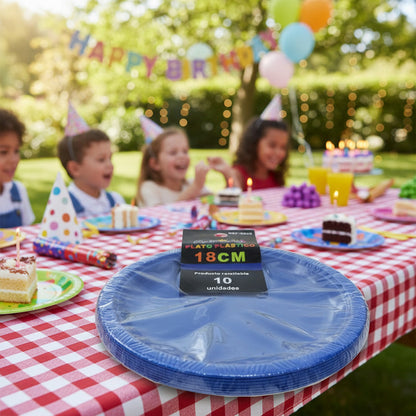 Pack 10 Platos Plásticos De Color A Elección Celebraciones