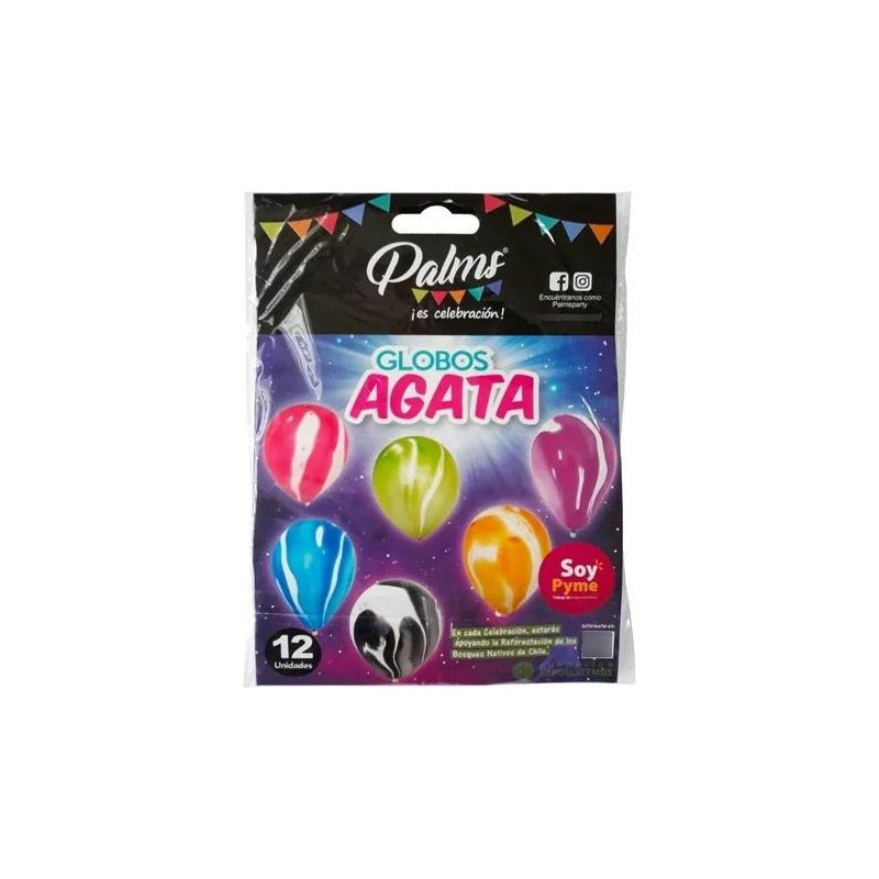 Pack 12 Globos De Cumpleaños Manchas Agata Surtido