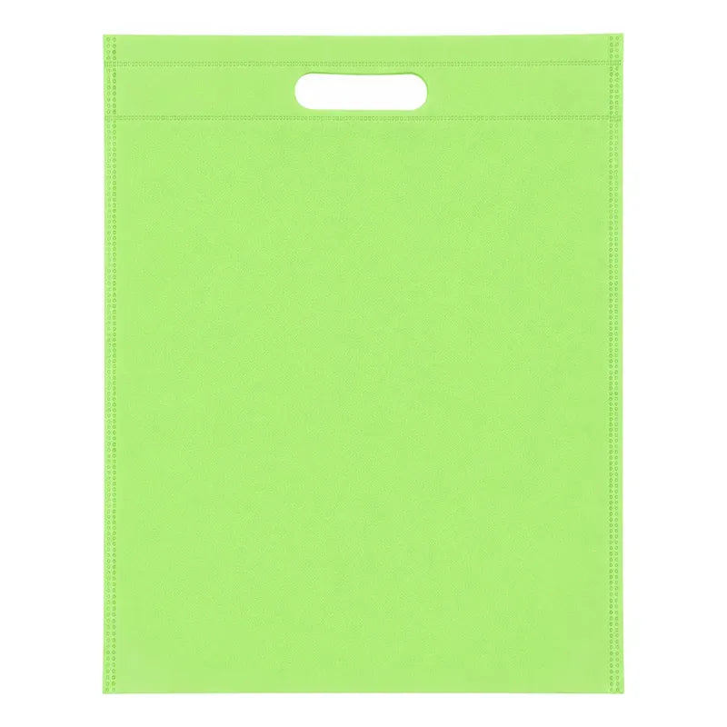 Pack 10 Bolsa Ecológica Reutilizable Tnt Con Asa 25x31 Verde Lima