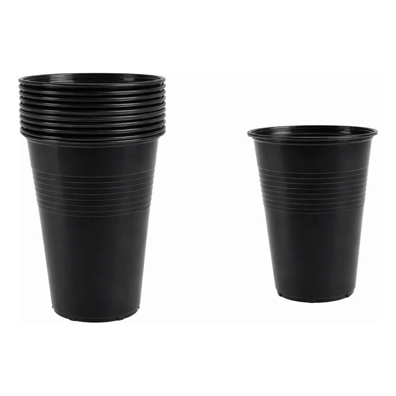 Pack 50 Vasos Plásticos De Color Para Fiestas 10oz - 300cc Negro