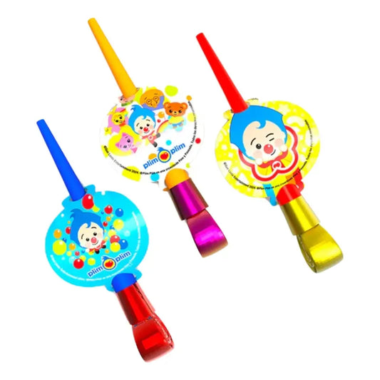 Set 6 Pito Serpiente Silbato Payaso Plim Plim