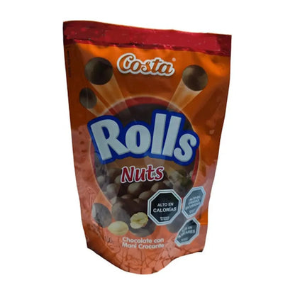 Chocolate Rolls Nuts Con Maní Crocante Costa 100g