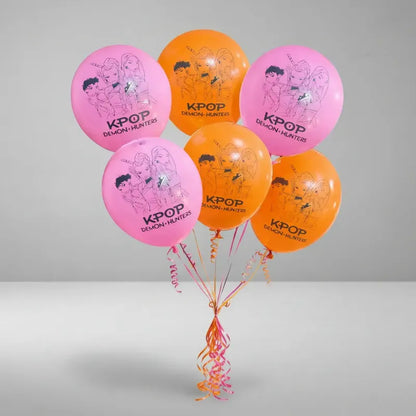 Pack 12 Globos Látex Cumpleaños Guerreras Kpop Demon Hunters Surtido