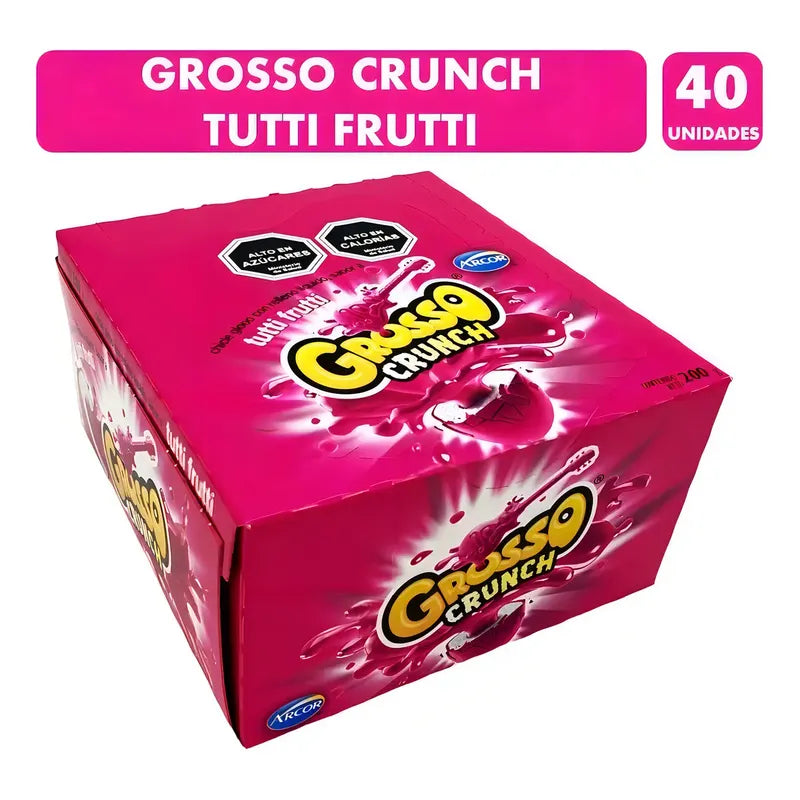 Chicle Grosso Crunch Tutti Frutti (contiene 40 Unidades)
