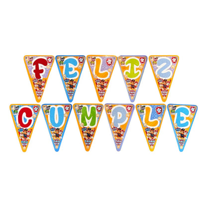 Banderín Feliz Cumple Paw Patrol Patrulla Canina Verde