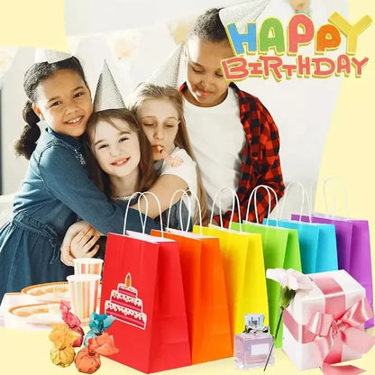 Pack 12 Bolsas De Papel Kraft De Color 27x21x11 Cm