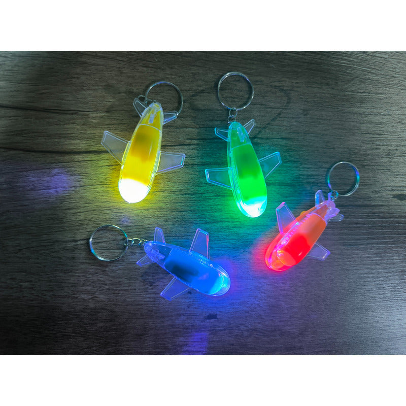 Pack 12 Llaveros Luminosos Led De Aviones Para Niños