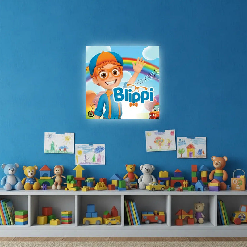 Pendon De Cumpleaños Blippi Pvc Decoración Fiesta Cumpleaños Celeste