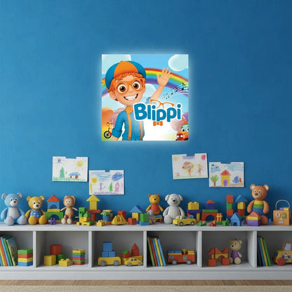 Pendon De Cumpleaños Blippi Pvc Decoración Fiesta Cumpleaños Celeste
