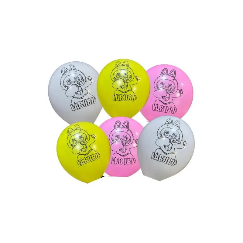 Pack 12 Globos Cumpleaños Labubu Cotillón Surtido