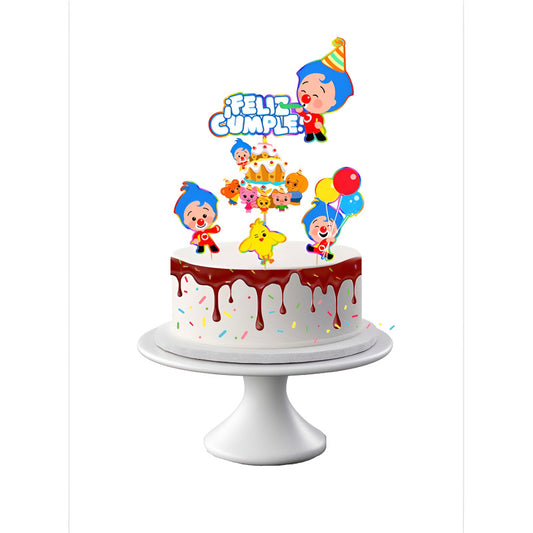 Pack 4 Topper Para Torta Del Payaso Plim Plim