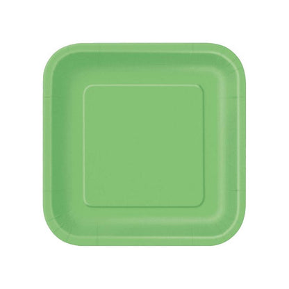 10 Platos De Cartón Cuadrados De Colores Cumpleaños 18 Cm