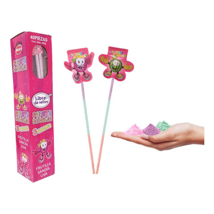 40 Unidades Dulces En Polvo Popote De Dulce Para Niños
