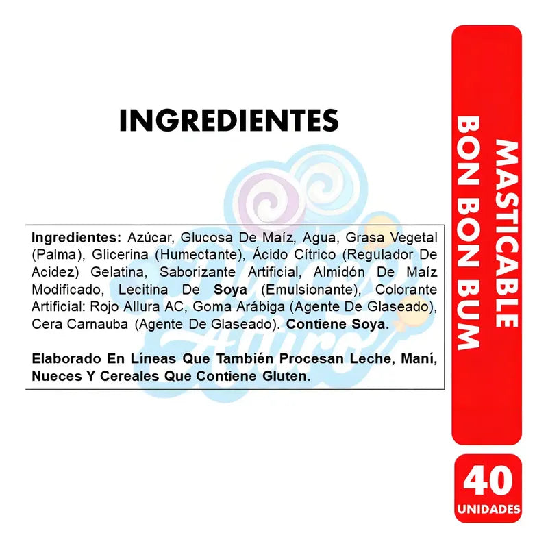 Masticable Bon Bon Bum Sabor Fresa De Colombina (bolsa 40un)