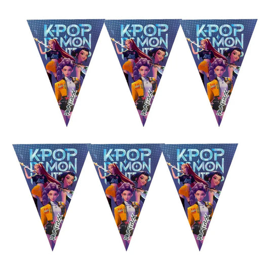 Banderín Colgante Decorativo Guerreras K-pop Demon Hunters Violeta
