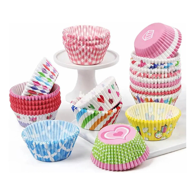 50 Molde Porta Cupcake Para Repostería Fácil 10.5 Cm Surtido