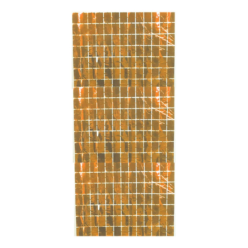 Cortina Cumpleaños Metálica Cuadros Decorativa 100x200 Cm