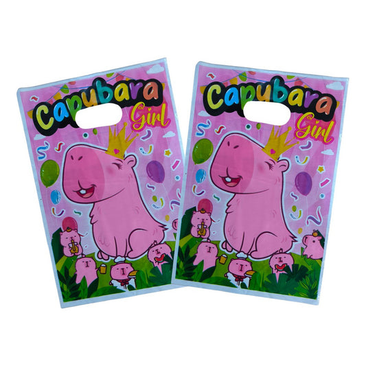 Pack 10 Bolsas Dulcera Cumpleaños Capybara Capibara 20x30 Cm