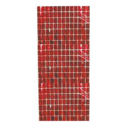 Cortina Cumpleaños Metálica Cuadros Decorativa 100x200 Cm