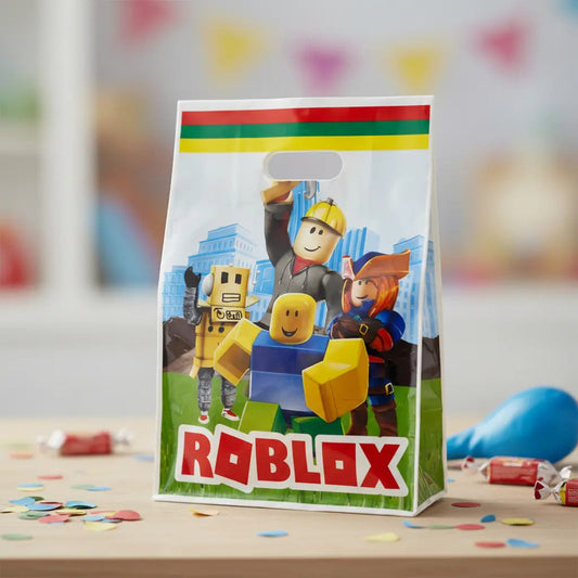 10 Bolsas De Dulces Roblox Para Cumpleaños Y Fiesta Infantil Azul