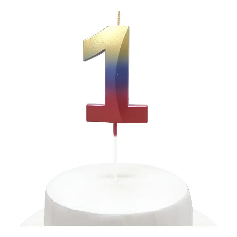 Vela De Cumpleaños Numeral Tornasol Brillante 5x7 Cm
